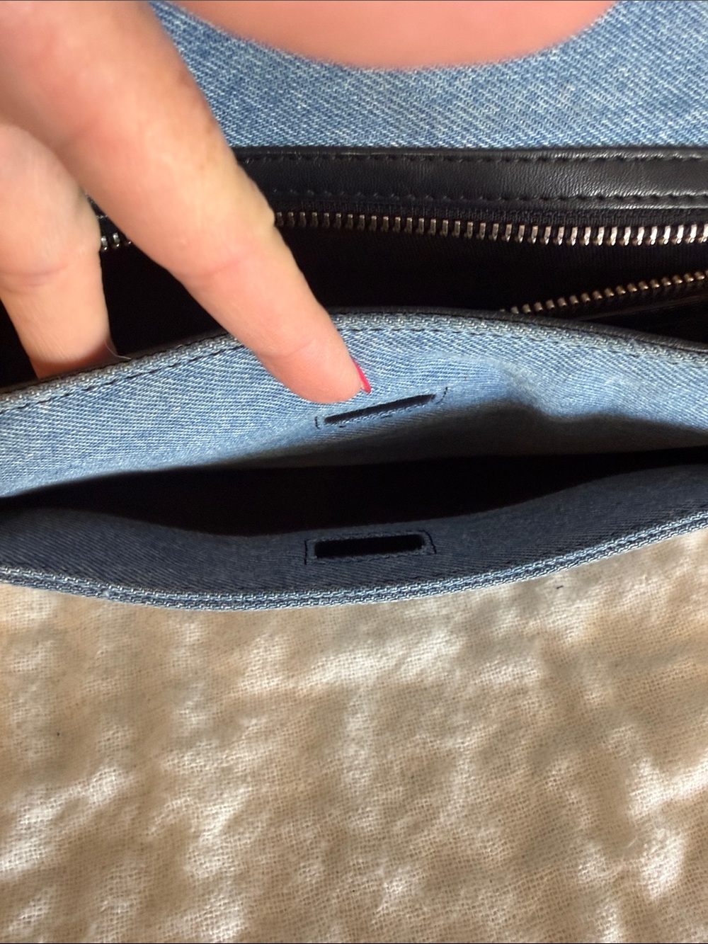 Zadig & Voltaire Light Blue Denim Shoulder Bag with Silver Chain - Picture 8 of 8